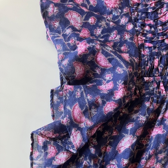 Isabel Marant Etoile Sleveless Ruffled Floral Blouse 44 L XL 10 12 - Picture 4 of 4